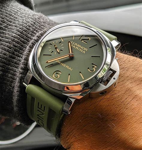 panerai oem green rubber strap|rubber strap for panerai 44mm.